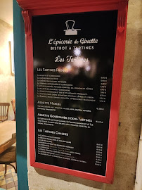 Restaurant L'Épicerie de Ginette à Avignon (le menu)