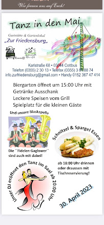 Gaststätte ,,Zur Friedensburg à Cottbus menu