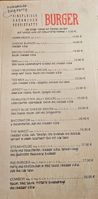 Menu / carte de Hoserer Rolly's à Nuremberg