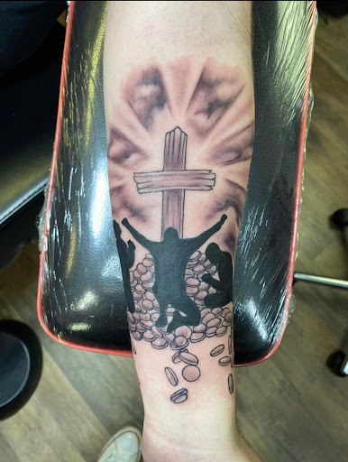 Explore tie dye tattoo ideas, creative tattoo ideas in Shallotte, available at Ocean Isle Ink & Piercing