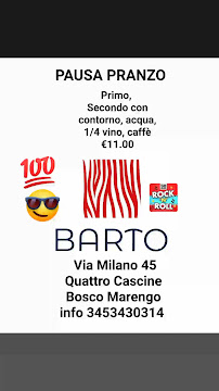 Menu du BARTO à Quattro Cascine