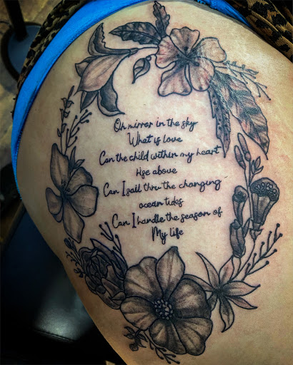 Explore tattoo flower ideas, creative tattoo ideas in Fort Oglethorpe, available at The Helm Tattoo & Piercing