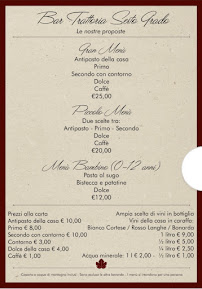 Menu du Bar Trattoria Sesto Grado di Terli Roberto à Bagnolo Piemonte
