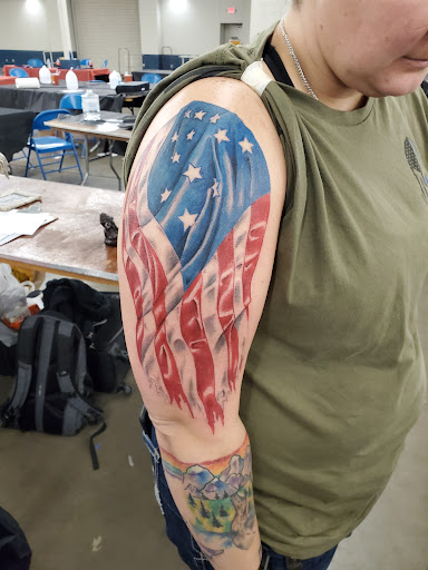 Explore weightlifting tattoo ideas, creative tattoo ideas in Albuquerque, available at Relic Tattoo Co.