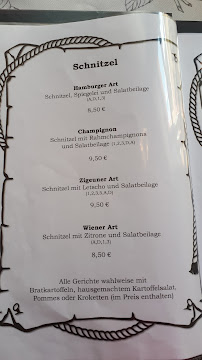 Menu du Gaststätte zur Heidecksburg à Rudolstadt