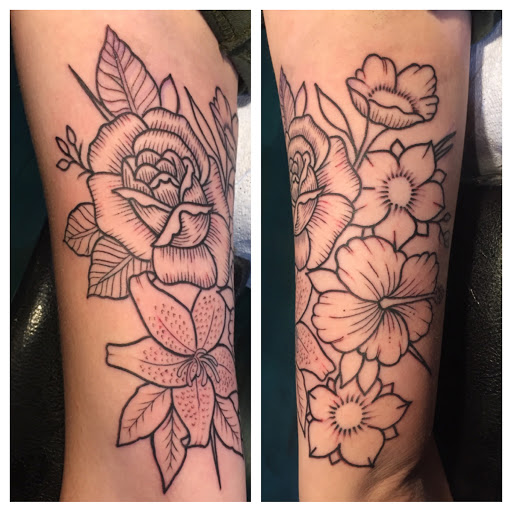 Explore inner thigh tattoo ideas, creative tattoo ideas in Reno, available at Aces Tattoo