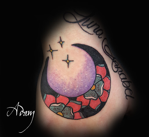 Explore footprints in the sand tattoo ideas, creative tattoo ideas in Santa Clara, available at Vamp Body Art piercings and tattoo studio