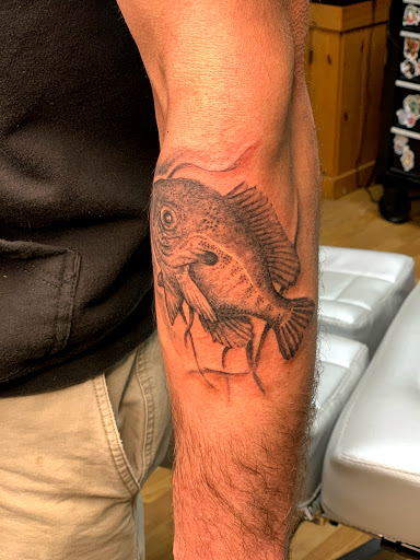 Explore traditional elbow tattoo ideas, creative tattoo ideas in Birchwood, available at Old Soul Tattoo Studio, Llc