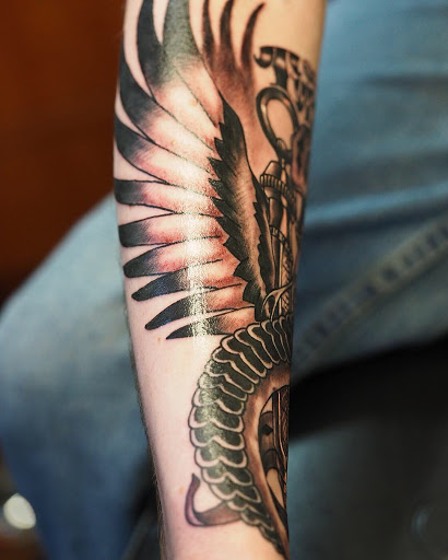 Explore shoulder tattoo ideas for females, creative tattoo ideas in Springfield, available at Poke and a Rub art studio