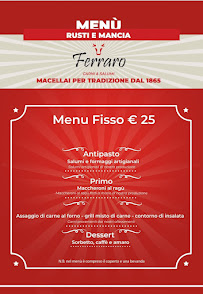 Menu du RUSTI E MANCIA Ferraro Carni e Salumi Dal 1865 à Casalvecchio Siculo