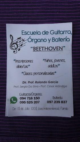 Opiniones de Escuela de Guitarra, Órgano y Batería " BEETHOVEN" en Canelones - Escuela