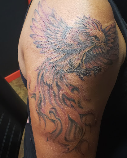 Explore big cat tattoo ideas, creative tattoo ideas in Fort Worth, available at Voodoo Lounge Tattoo and Piercing Studio