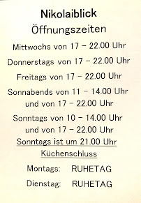 Carte du Restaurant, Kneipe und Café Nicolaiblick à Wismar