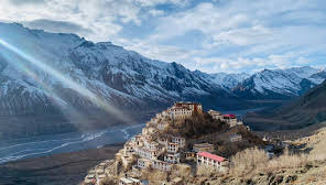 Himachal Pradesh, India - Kaza town view from Sakya Kaza Monestry