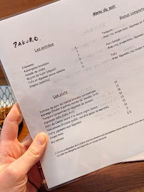Restaurant japonais authentique Zakuro à Paris (le menu)