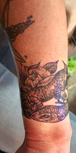 Explore foo dog tattoo ideas, creative tattoo ideas in Walworth, available at Bearded Buffalo Tattoo and Body Piercing