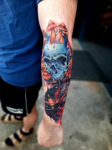 Explore travel tattoo ideas, creative tattoo ideas in Athens, available at Pain and Wonder Tattoo and Piercing Studio