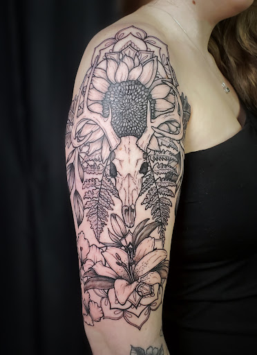 Explore mens foot tattoo ideas, creative tattoo ideas in Morrisville, available at All The Things Tattoo Studio