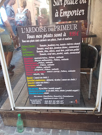 Restaurant L' Ardoise Du Primeur à Mouans-Sartoux (la carte)