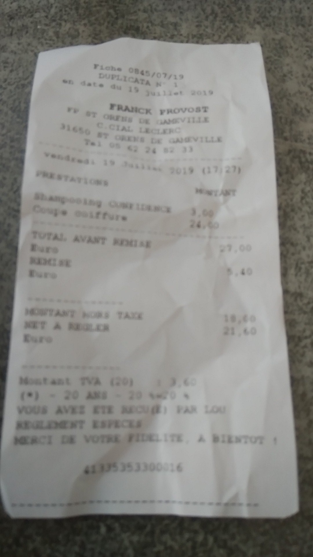 Photo n° 1 de l'avis de Marina.a fait le 19/07/2019 à 18:49