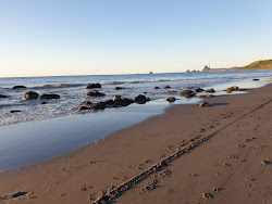 Photo de Tapuae Beach avec rivage droit, long