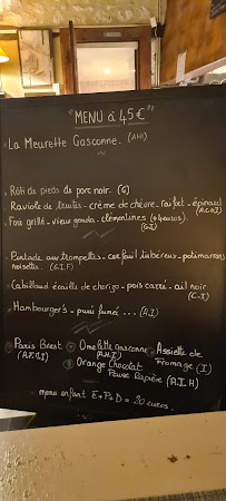 Restaurant Auberge Des Bouviers à Lectoure (le menu)