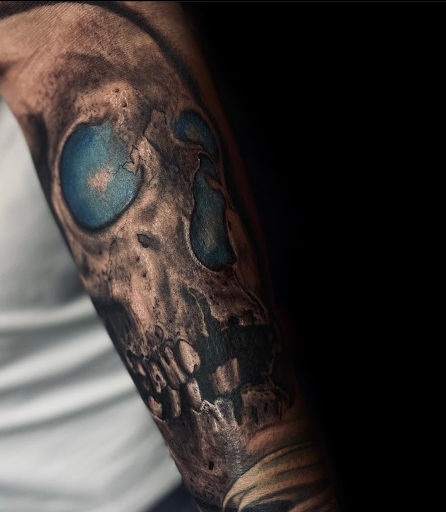 Explore mechanic tattoo ideas for guys, creative tattoo ideas in Laredo, available at Horikawa Tattoo & Piercing Studios