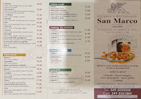 Menu du Pizzeria San Marco à Piazzola sul Brenta