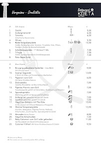 Menu / carte de Restaurant Kreta à Meitingen
