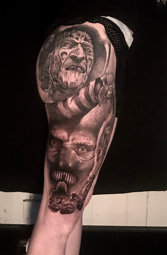 Explore tattoo ideas for arms and shoulders, creative tattoo ideas in Sunbury, available at Absinthe Tattoo