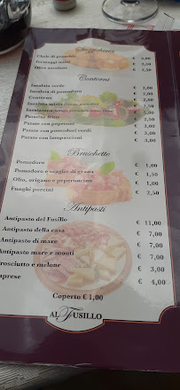 Al Fusillo à San Cosmo Albanese carte