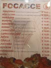 Menu / carte de Bitto Antonino à Messina