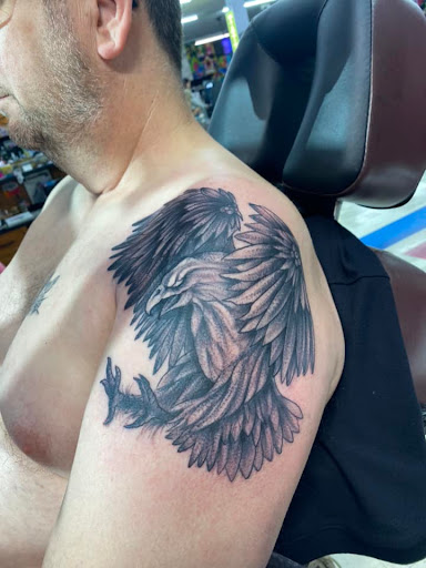 Explore sleeve mens tattoo ideas, creative tattoo ideas in Noblesville, available at Mystic Images Tattoo Co.