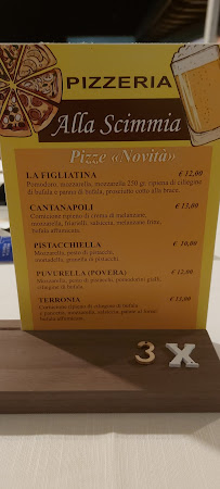 Pizzeria alla Scimmia à Porcia menu