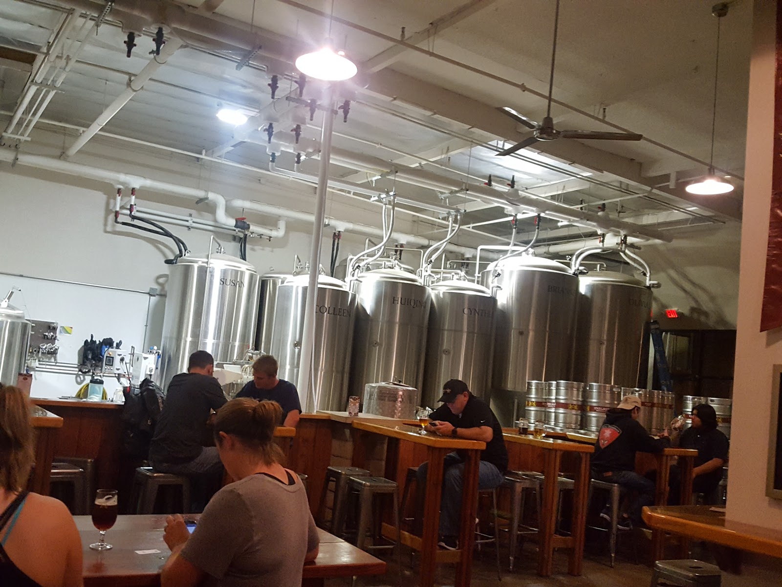 A row of beer taps