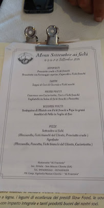 Carte du Ristorante Coop. Nuovo Cilento - Al Frantoio à San Mauro Cilento
