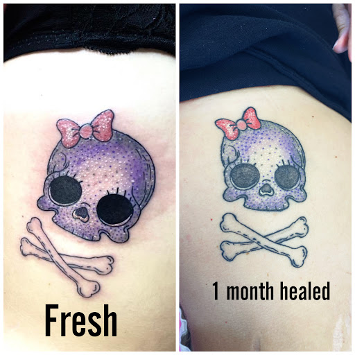 Explore tattoo ideas on belly, creative tattoo ideas in Lake City, available at Crooked Spines Tattoo Studio