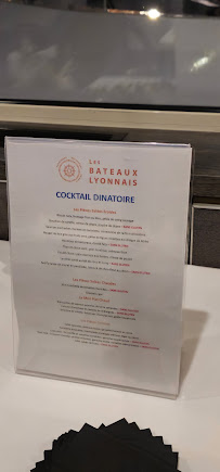 Menu / carte de Bateau restaurant Hermès (Croisières restaurant à Lyon) à Lyon