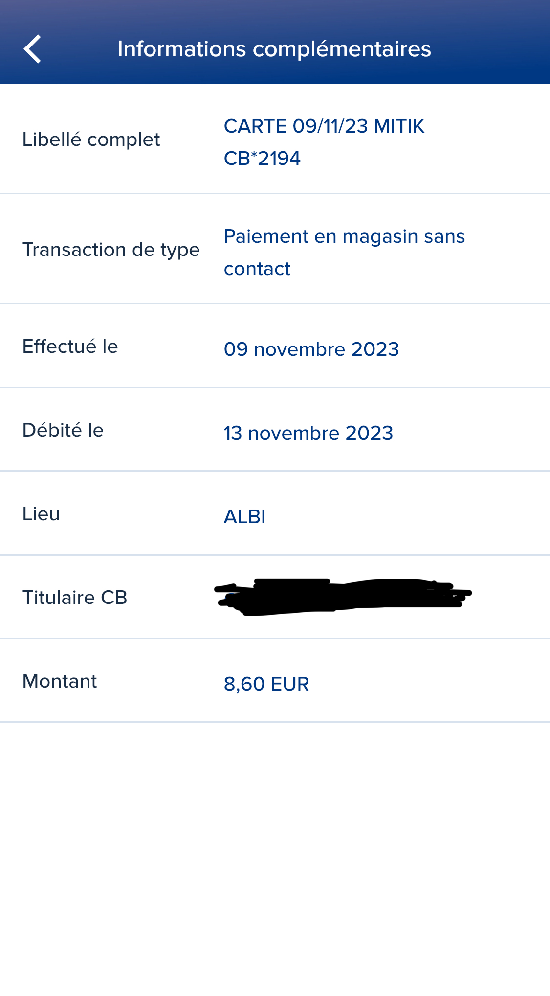 Photo n° 1 de l'avis de Carine.a fait le 20/11/2023 à 10:41