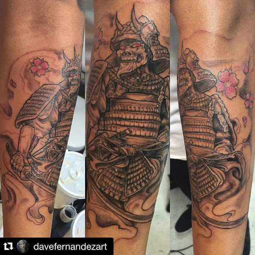 Explore hairline tattoo ideas, creative tattoo ideas in Corona, available at Crop Circles Tattoo Studio