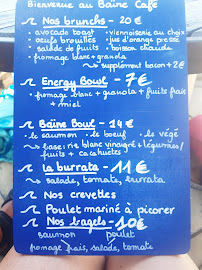 Menu / carte de Baïne café Soulac à Soulac-sur-Mer