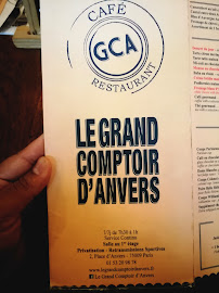 Restaurant français Le Grand Comptoir d'Anvers à Paris - menu / carte
