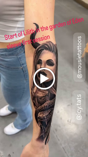 Explore blue rose tattoo ideas, creative tattoo ideas in Modesto, available at Ink Disciples Tattoo Parlor