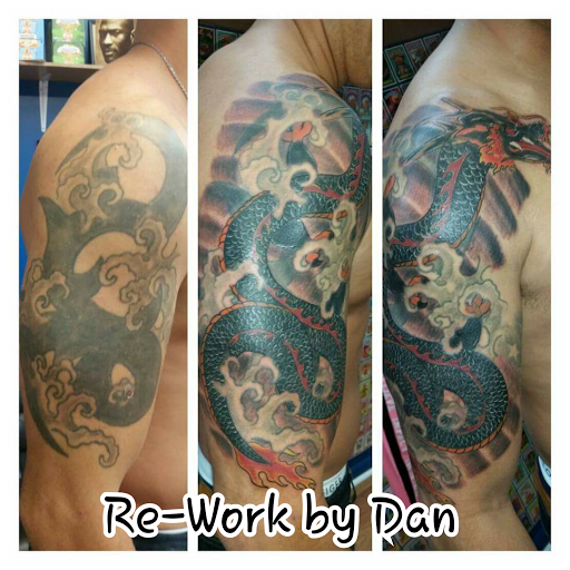 Explore beach tattoo ideas for guys, creative tattoo ideas in Wayne, available at Mean Ink Tattoo