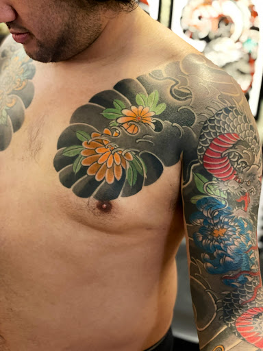 Explore tattoo fill ideas, creative tattoo ideas in Seattle, available at Sakoku Tattoo