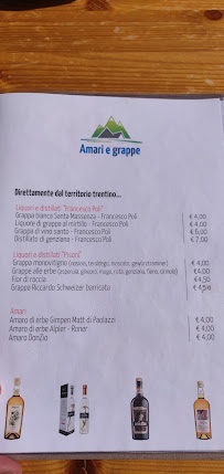 Capanna Viote à Monte Bondone menu