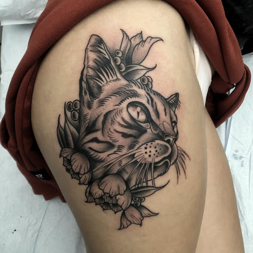 Explore name hand tattoo ideas, creative tattoo ideas in Montclair, available at Rise Above Tattoo Co.