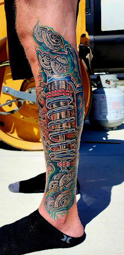 Explore country tattoo ideas for guys, creative tattoo ideas in Redding, available at DEADLIFT TATTOO