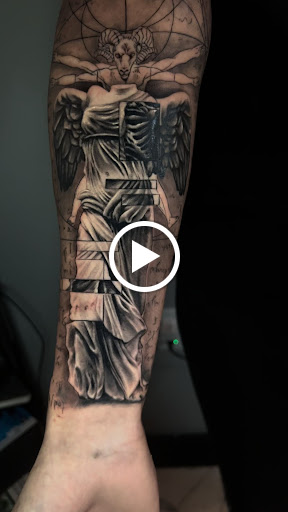 Explore elbow tattoo ideas, creative tattoo ideas in Red Bank, available at Inkmortal Tattoo Studio II