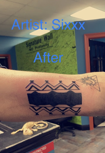 Explore cover up tattoo ideas for leg, creative tattoo ideas in Foley, available at Symbolic Ink Tattoo Studio